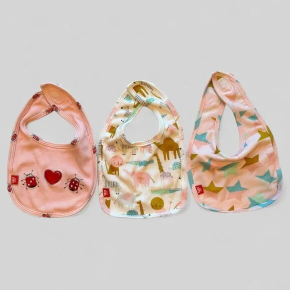 Lot of 3 Magnetic Me Baby Girl Bibs 12-16 lb - Picture 2 of 8